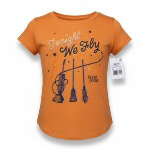 Disney Hocus Pocus Girls Shirt Size 6 6X Orange Halloween Graphic Tee